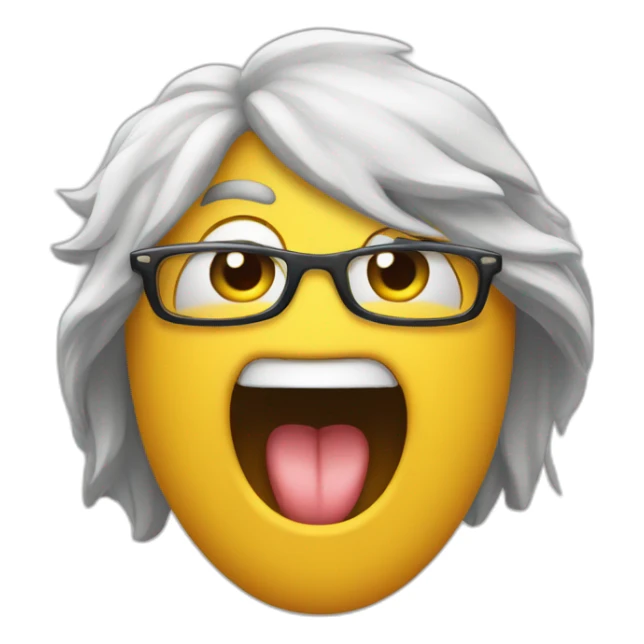 cara de emoji con lengua a un costado sticker