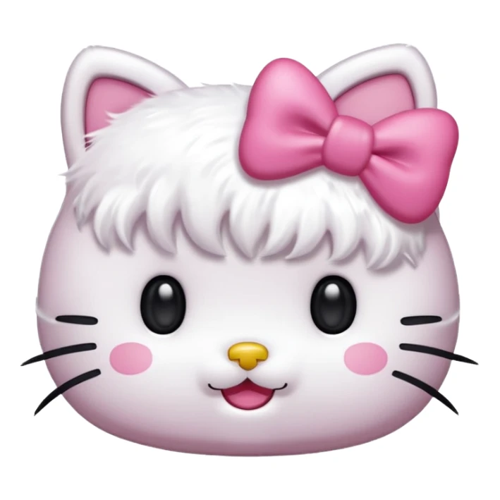 hello kitty rosto menos realista com laço rosa sticker