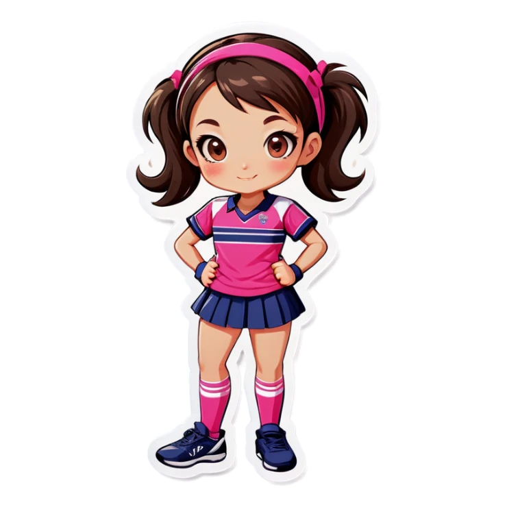 girl in pink sports uniform sticker