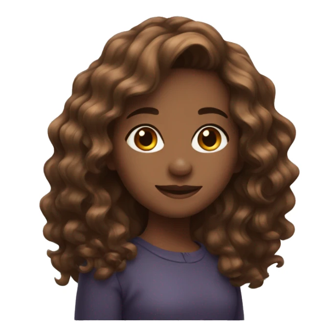 Brown wavy hair girl sticker