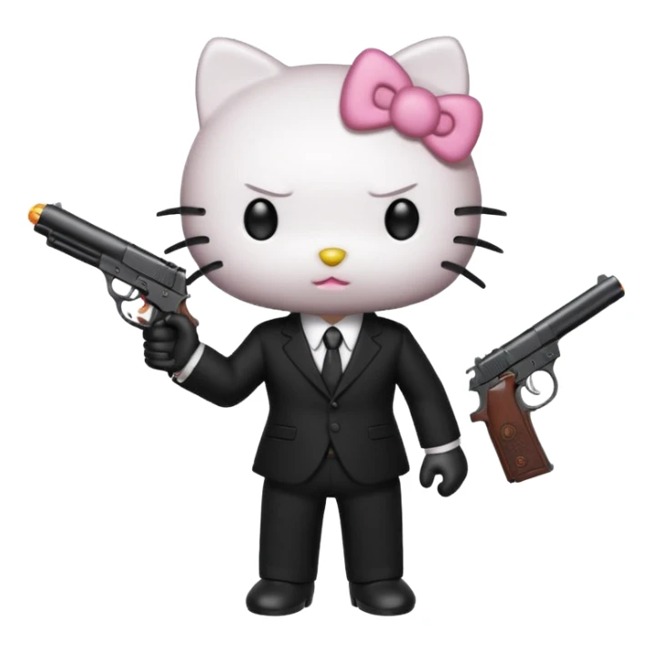 Mafia boss hello kitty who is a killer sticker