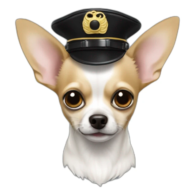 Chihuahua blanc poilu à tache noire  sticker