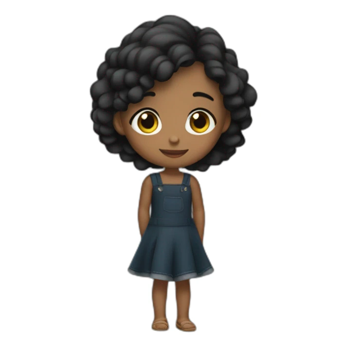 Niña piel clara cabello negro  sticker