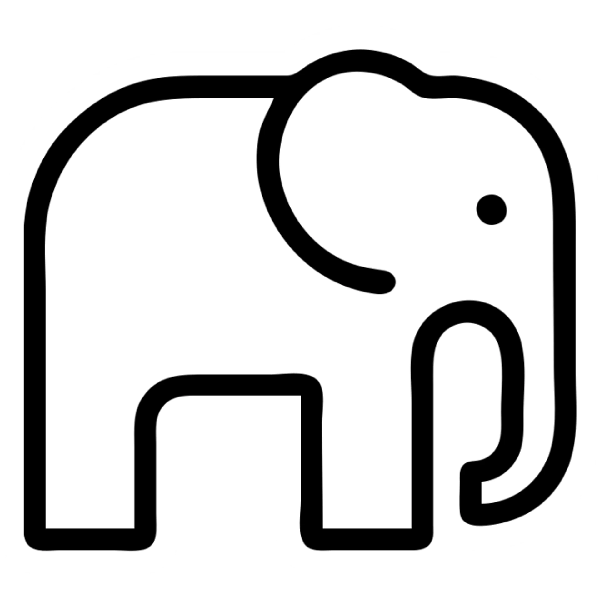 minimalist elephant sticker
