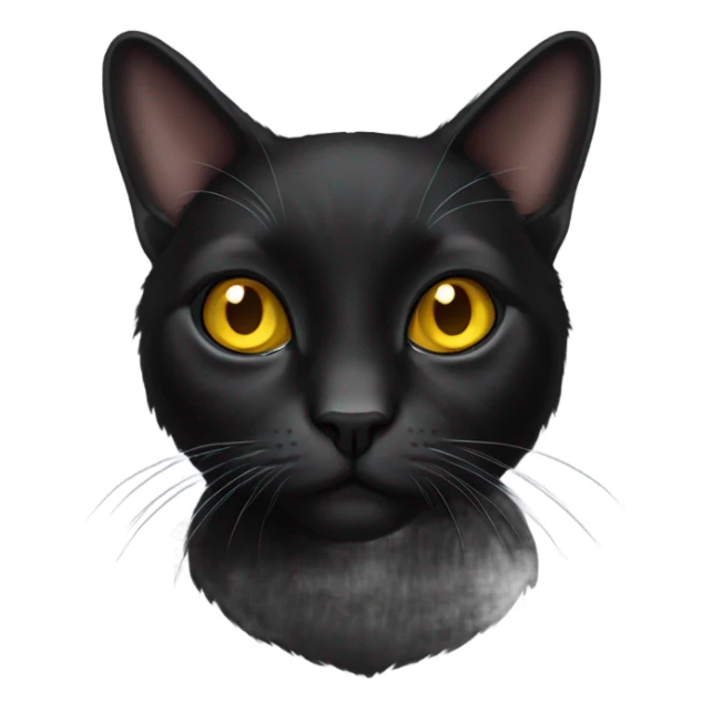 black lop-eared cat with yellow eyes sticker