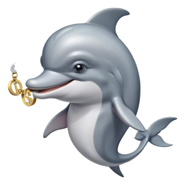 Chill dolphin smoking with gold chain and money  sticker
