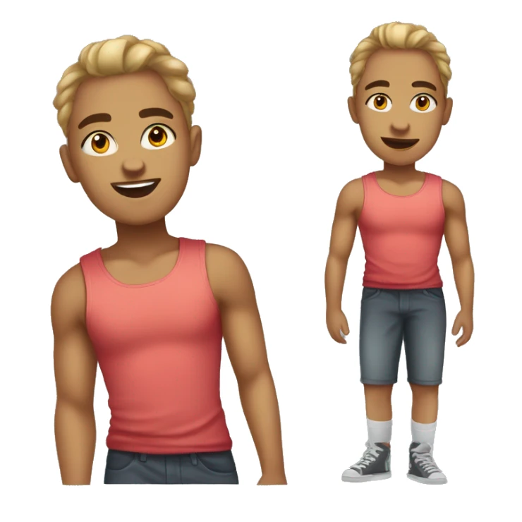 Teen amputee in tank top sticker