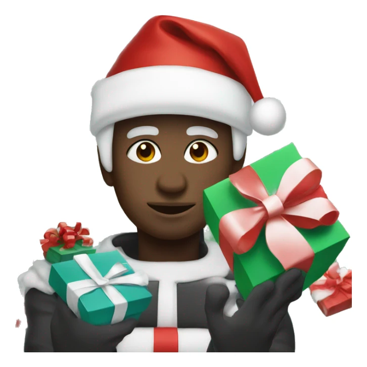 black Christmas gifts under a white Christmas tree  sticker