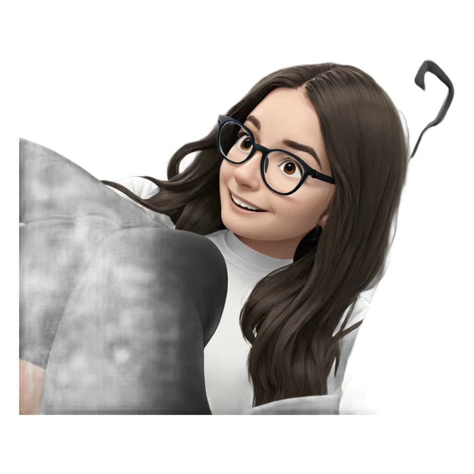 smiling girl with glasses sticker