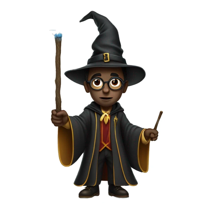 P diddy dressed up as a harry potter wizard full body holding a wand and pointing it at something sticker