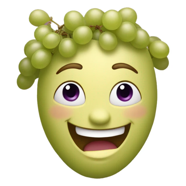 Each individual grape is a face that is smiling or laughing with another. sticker