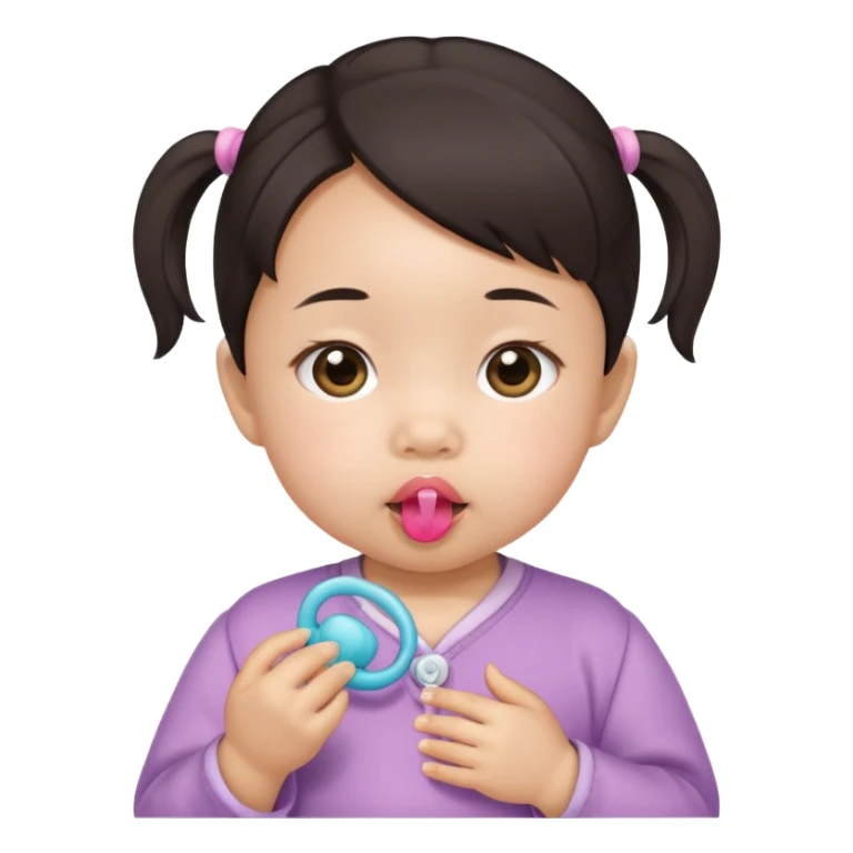a asian baby girl with pacifier sticker