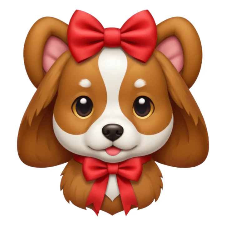 dog with a bow sticker