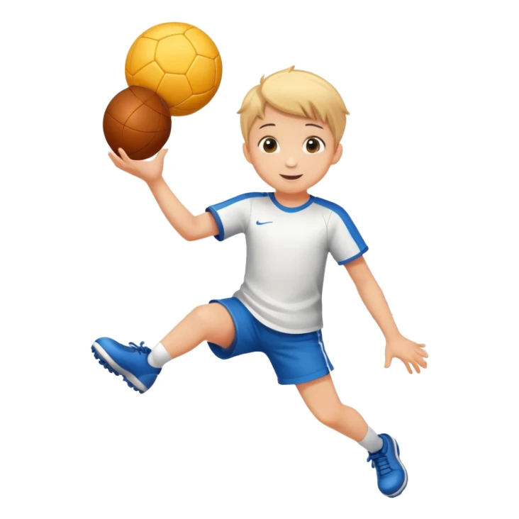 child catching a ball, cheerful and focused, with motion lines to show action sticker