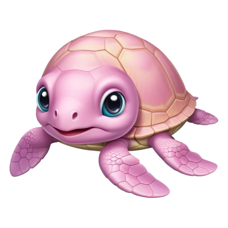 light pink baby turtle with big cute eyes sticker