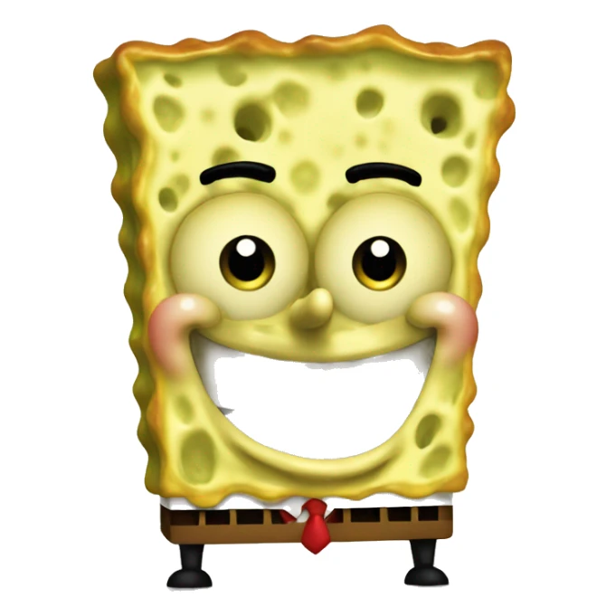 spongebob like an emoji very sharp, apple iOS style,  sticker