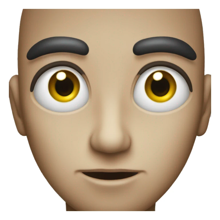 Wide open eyes with straight mouth line sticker