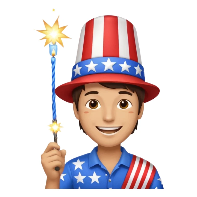4th of july celebrate brunette man sticker