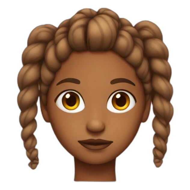 Brown girl with tied hair sticker