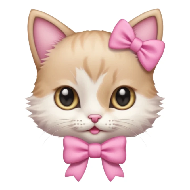 un gatito con un moño rosa sticker