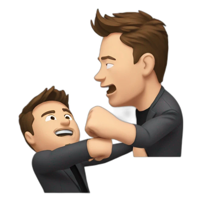 elon musk punching another elon musk sticker