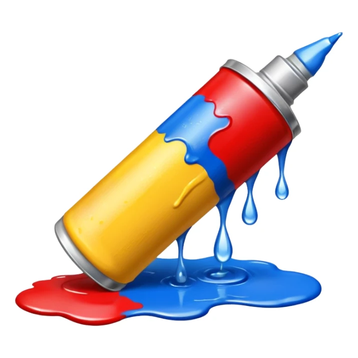 tube of paint with drops of color sticker