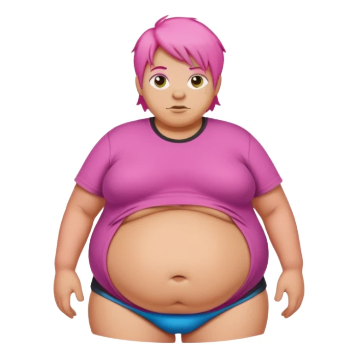  fat tan pink hair nicki minaj with inflated belly sticker