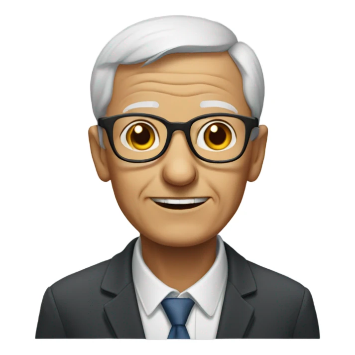 portrait of old man with glasses sticker