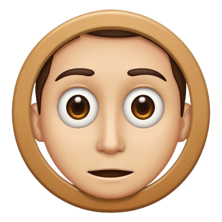 Face with a handle in a circle below it. And a second hand to the side pointing directly out of the screen  sticker