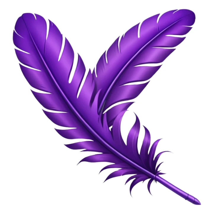 Purple feather modern minimailstic design with removed background 🪶 sticker