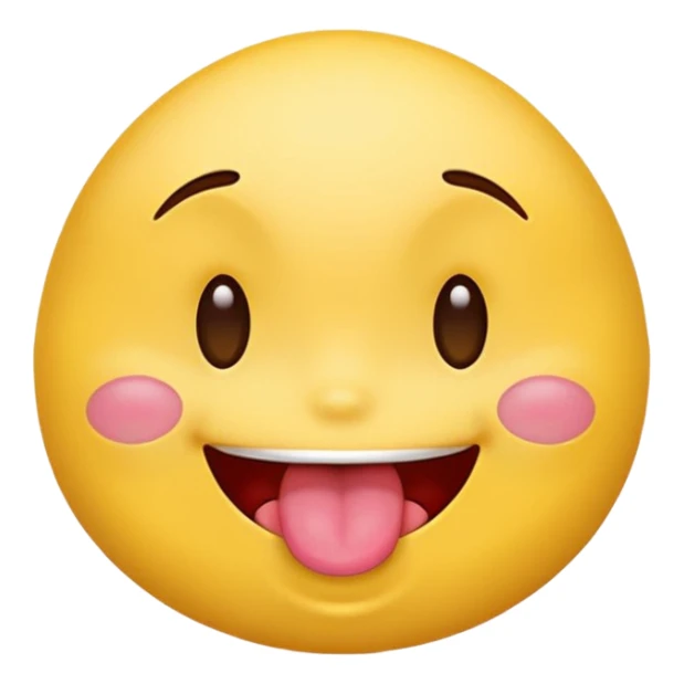 naughty looking emoji, winking face, tongue out, playful sticker