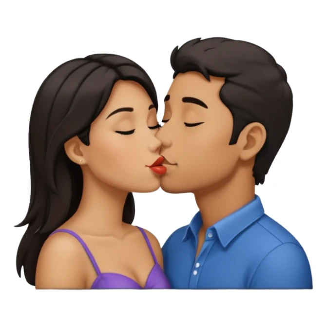 A man and a woman kissing, framed on a television screen sticker