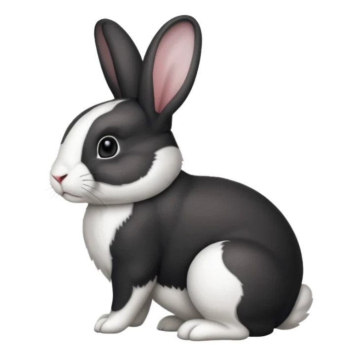 black and white dutch rabbit cute (ios7 style) sticker