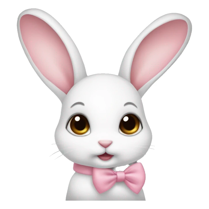 Baby bunny with coquette bow on ear sticker