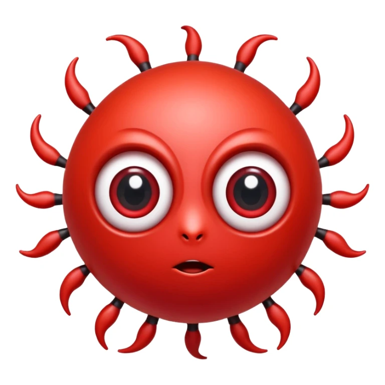 cute red virus with big eyes sticker