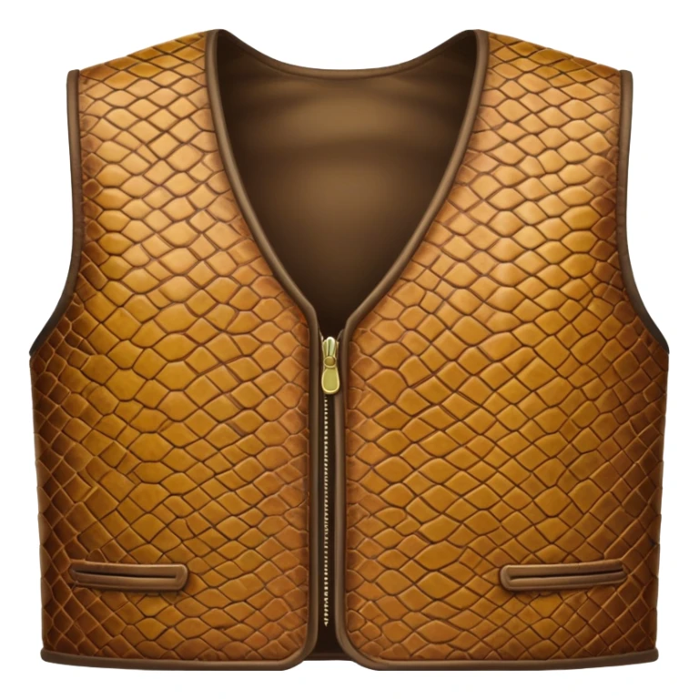 Hide vest with reptilian snake skin texture sticker