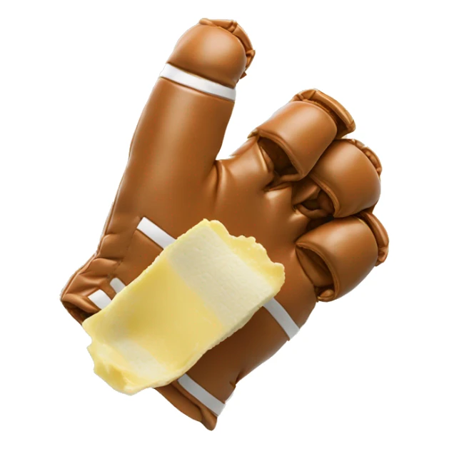 Football gloves made out of butter sticker