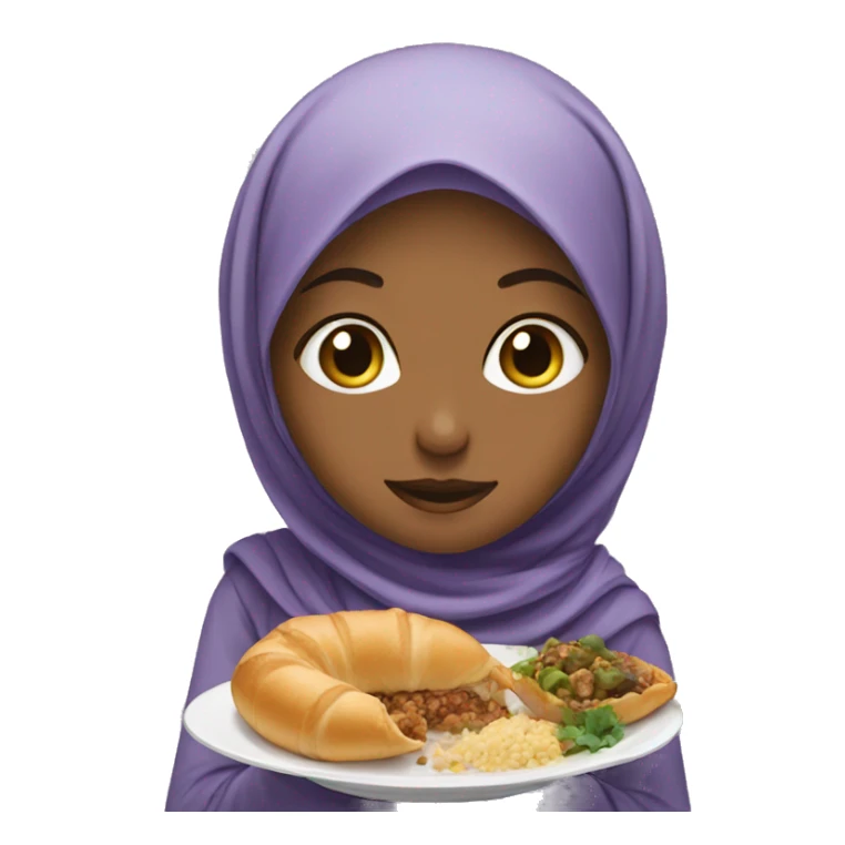 Girl eating in ramadan with hijab sticker