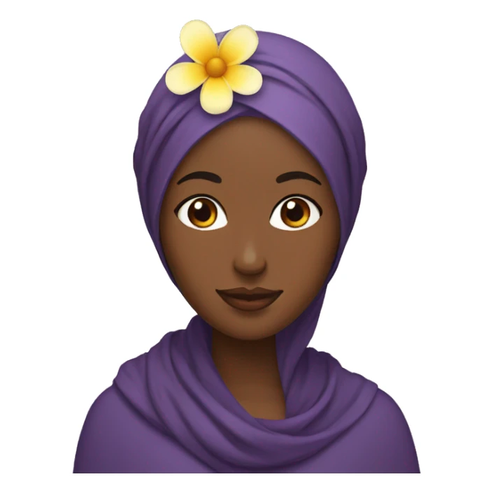 Black woman with a hijab and flowers on her head sticker