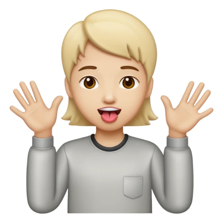 Tong out with hands to the side  sticker