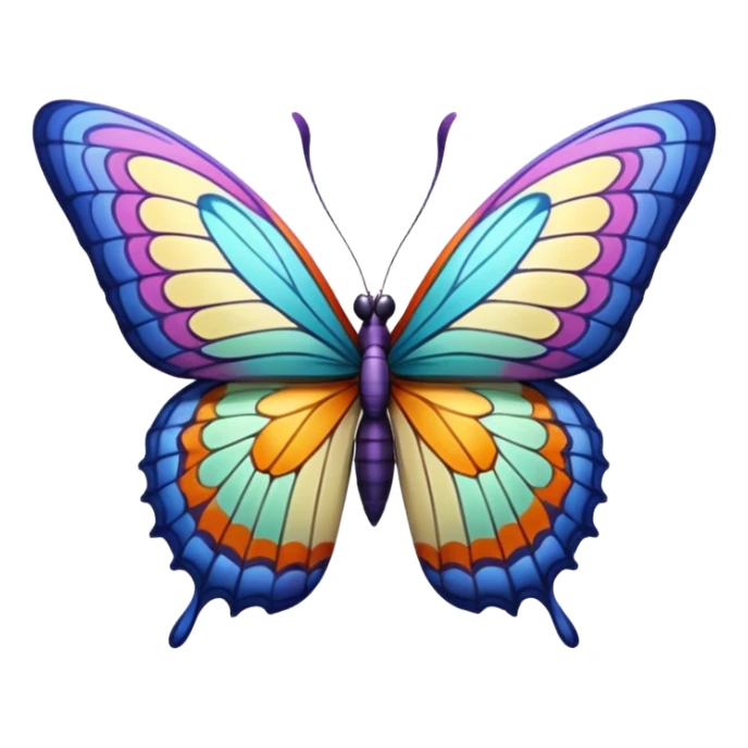 Still life, 3D rebdering, Ultra detailed winged butterfly sticker