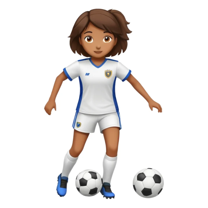 Brown girl playing soccer sticker