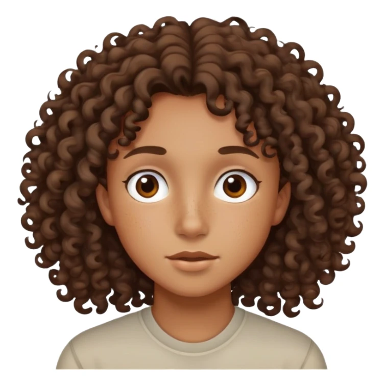 tan teenager with curly dark brown hair sticker
