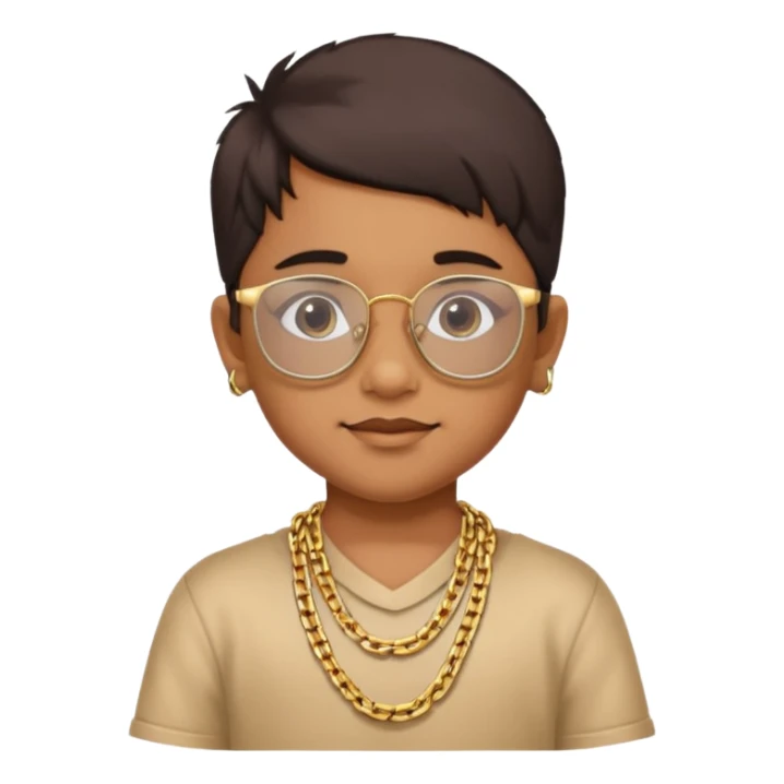 And Indian child with cool glasses and a gold chain neckless sticker