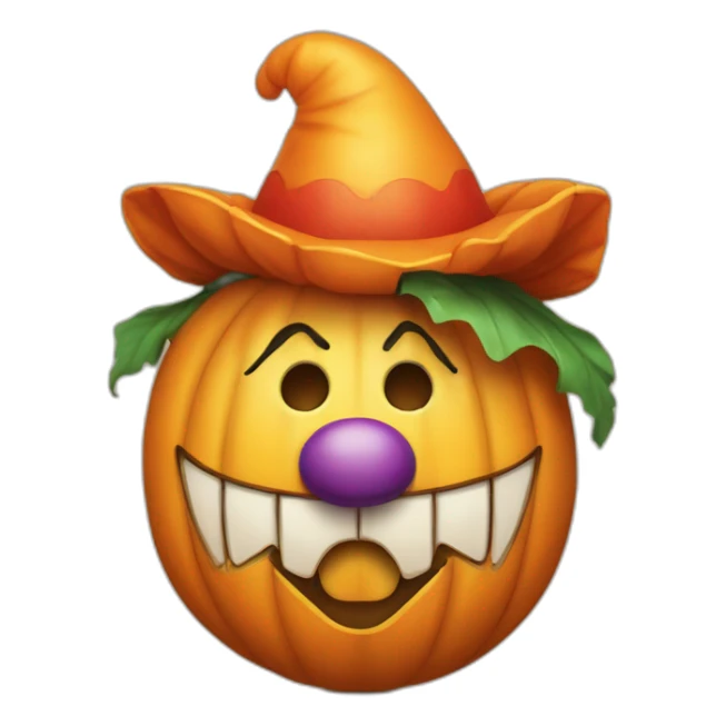 Une citrouille avec une tête de clown sticker