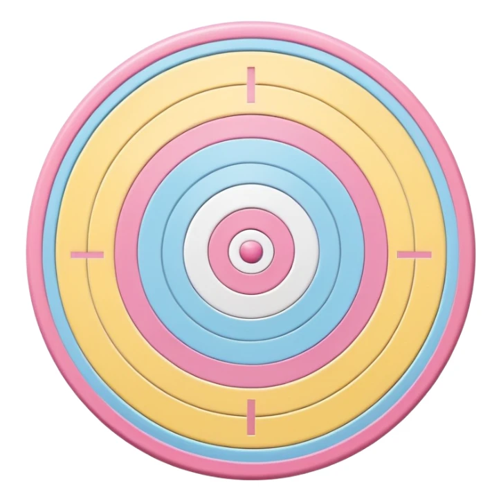 A cute bullseye target with spring pastel colors of yellow, pink and light blue sticker