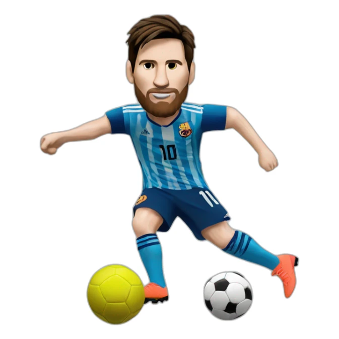 Lionel messi kicking the ball sticker