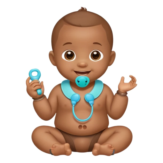 Brown baby in a cute outfit  sticker