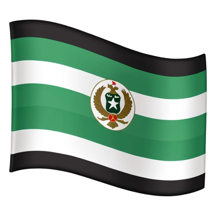 Make the flag of the Ural Republic, white, green, black sticker