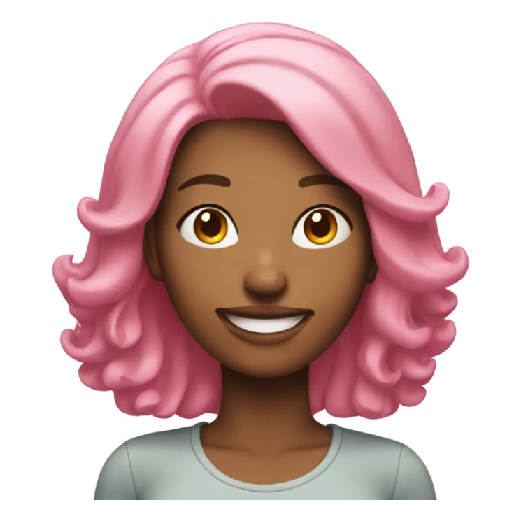 smiling woman with pink hair indoors sticker
